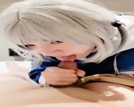 Cute Asian Girl Gives Guy A Blowjob