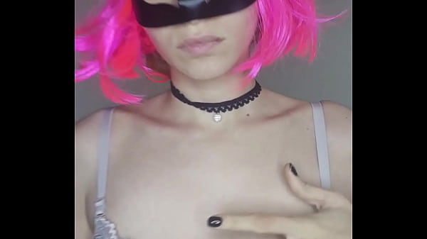 Hear me moan as I masturbate with my kitty mask and tits